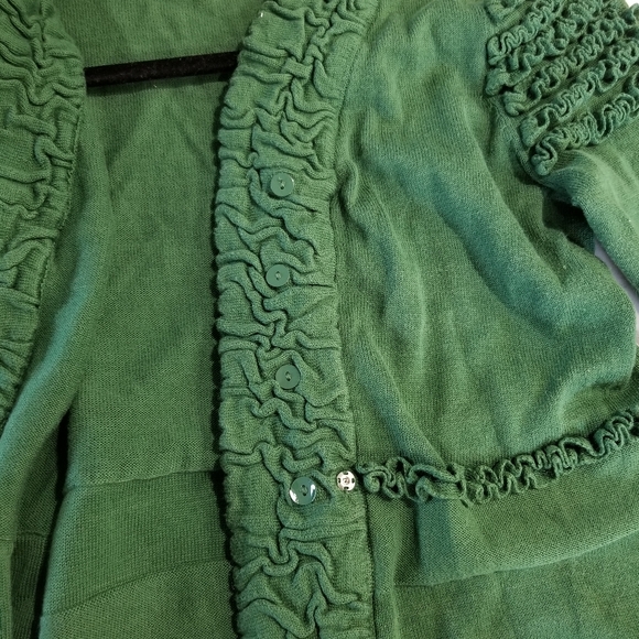 🧥HEATHER B.  EMERALD GREEN CARDIGAN - Picture 6 of 10